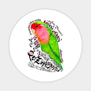 Rosy-faced lovebird; Rooiwangparkiet Magnet